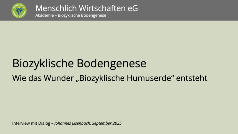 Biozyklische Bodengenese. Wie das Wunder „Biozyklische Humuserde“ entsteht