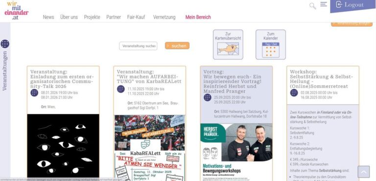 Achtung Veranstalter! Gemeinsame „Kalender-Funktion“